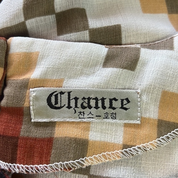 Vintage🧚♀️Chance Zigzag Print Short Sleeve Blouse - Picture 10 of 16
